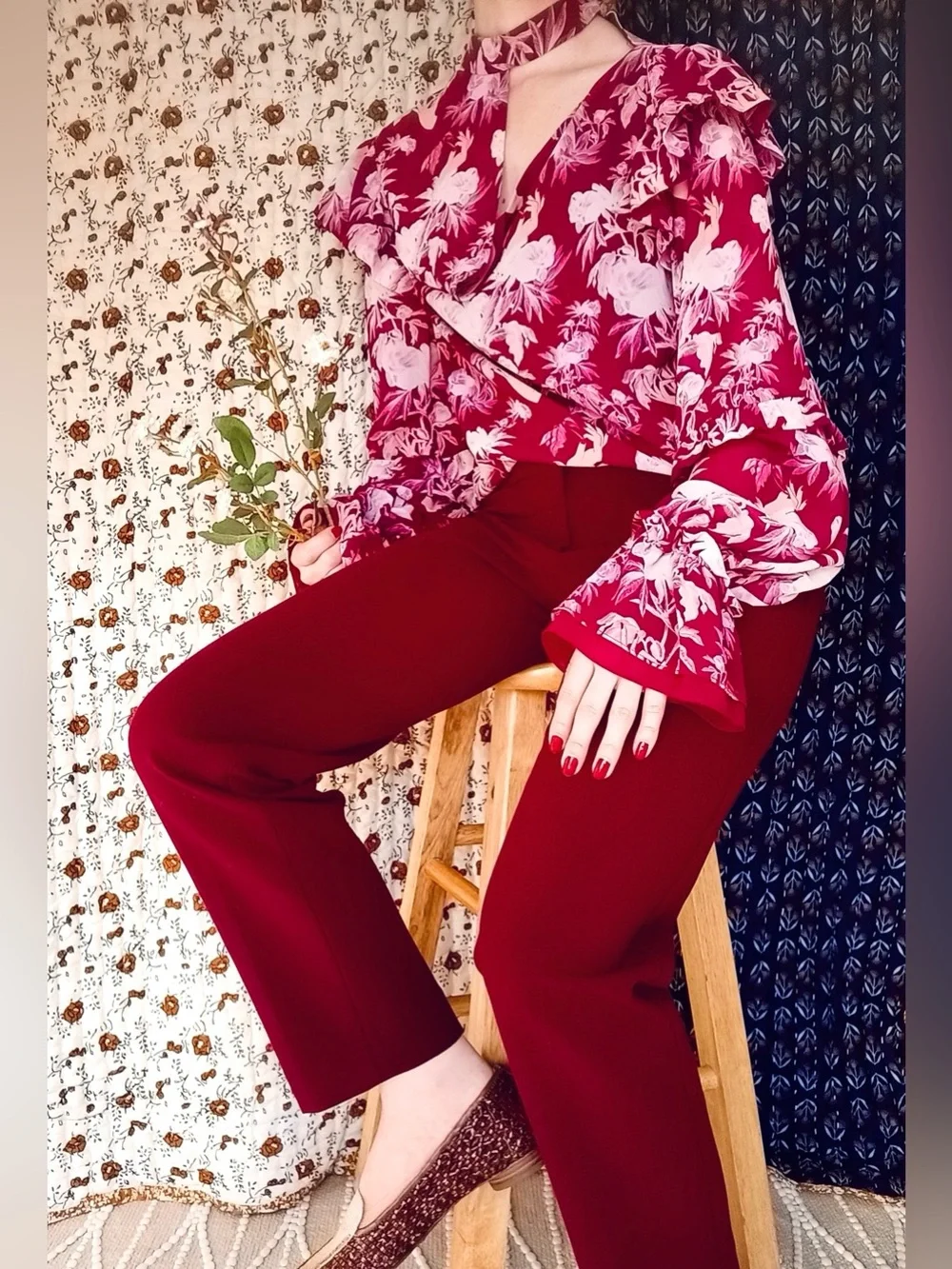 Talbots β Signature Straight Leg Ponte Pants Slacks Burgundy Mulberry 2 Petite - Picture 1 of 13